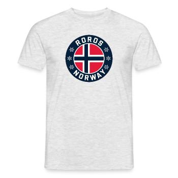 Drapeau de la Norvège Roros - T-shirt homme - gris chiné - Devant - AI Model Male 178 dark (178cm)