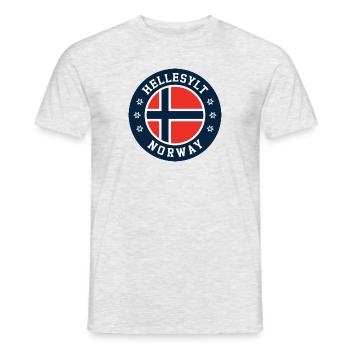 Hellesylt Drapeau de la Norvège - T-shirt homme - gris chiné - Devant - AI Model Male 178 dark (178cm)