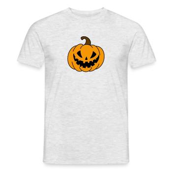 gruseliger Kürbis - Männer T-Shirt - Grau meliert - Vorne - AI Model Male 178 dark (178cm)
