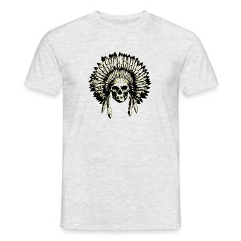 Crâne indien - T-shirt homme - gris chiné - Devant - AI Model Male 178 dark (178cm)