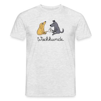 Wachhunde - Nur wach mit Kaffee - Männer T-Shirt - Grau meliert - Vorne - AI Model Male 178 dark (178cm)