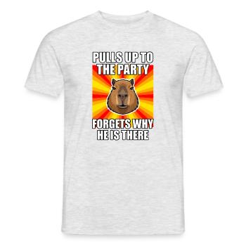 Capybara Party Meme - Socially Awkward - Men's T-Shirt - heather grey - Front - AI Model Male 178 dark (178cm)