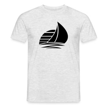 soleil voile logo conception bateau à voile bateau - T-shirt homme - gris chiné - Devant - AI Model Male 178 dark (178cm)