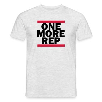 GYM, ONE MORE REPEAT - Männer T-Shirt - Grau meliert - Vorne - AI Model Male 178 dark (178cm)