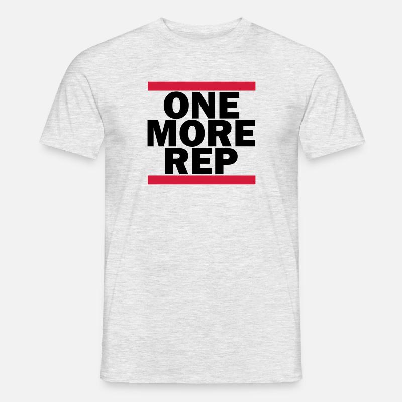 GYM, ONE MORE REPEAT - Männer T-Shirt - Grau meliert