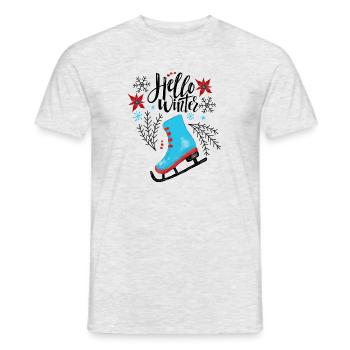 Lettrage de patin à glace - T-shirt homme - gris chiné - Devant - AI Model Male 178 dark (178cm)