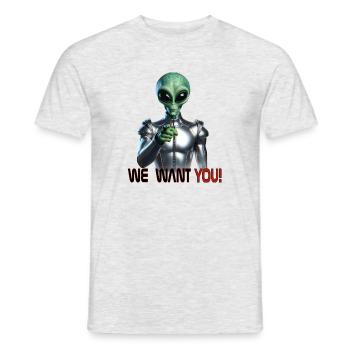 Alien recruitement - Männer T-Shirt - Grau meliert - Vorne - AI Model Male 178 dark (178cm)
