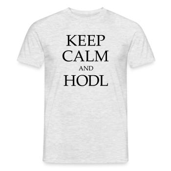 KEEP CALM AND HODL! - Männer T-Shirt - Grau meliert - Vorne - AI Model Male 178 dark (178cm)