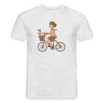 bicycle mountain bike cyclist mountainbike fahrrad - Männer T-Shirt - Grau meliert - Vorne - AI Model Male 178 dark (178cm)