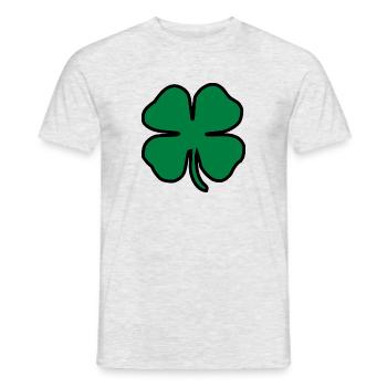 kleeblatt glueck shamrock luck four leaf clover9 - Männer T-Shirt - Grau meliert - Vorne - AI Model Male 178 dark (178cm)