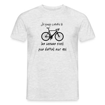 Je suis comme le vélo les années n'ont pas d'effet - T-shirt homme - gris chiné - Devant - AI Model Male 178 dark (178cm)