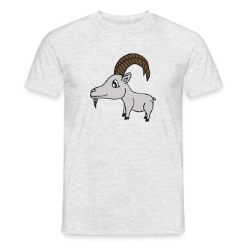 süße Ziege mit Hörnern, süße Geschenkidee - Männer T-Shirt - Grau meliert - Vorne - AI Model Male 178 dark (178cm)