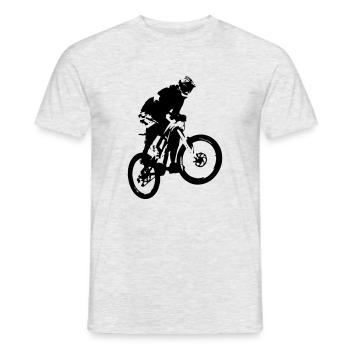 Mountainbiker Sprung - Männer T-Shirt - Grau meliert - Vorne - AI Model Male 178 dark (178cm)
