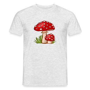 mushrooms mushrooms fungi veggie vegetables vegetables112 - Men's T-Shirt - heather grey - Front - AI Model Male 178 dark (178cm)