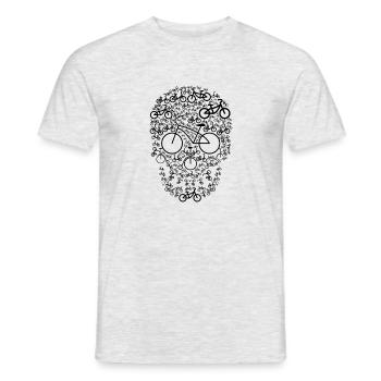 BIKE OR DEATH - Wheels skull - Men's T-Shirt - heather grey - Front - AI Model Male 178 dark (178cm)