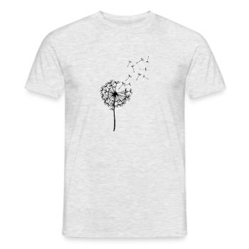Frei und vergänglich wie eine Pusteblume - Männer T-Shirt - Grau meliert - Vorne - AI Model Male 178 dark (178cm)