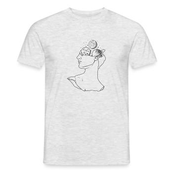 Mondes dans la tête - T-shirt homme - gris chiné - Devant - AI Model Male 178 dark (178cm)
