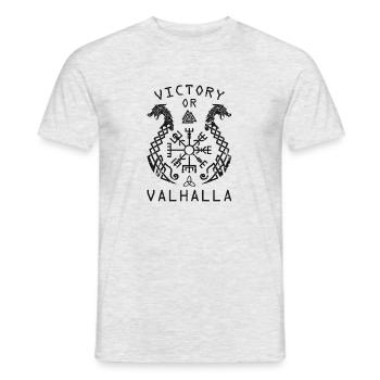 Victory or Valhalla - Victory or Valhalla! - Men's T-Shirt - heather grey - Front - AI Model Male 178 dark (178cm)