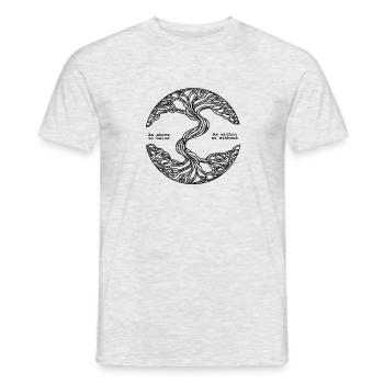 World Tree - As above so below - Men's T-Shirt - heather grey - Front - AI Model Male 178 dark (178cm)