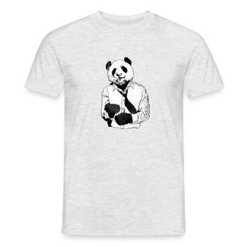 Panda - Ready to Rumble - Men's T-Shirt - heather grey - Front - AI Model Male 178 dark (178cm)