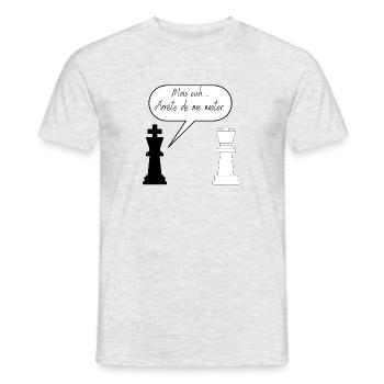 T-shirt échecs humour, idée cadeau joueur - T-shirt homme - gris chiné - Devant - AI Model Male 178 dark (178cm)