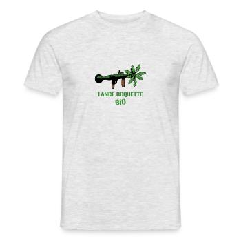 LANCE ROQUETTE BIO ! (cuisine, écologie) - T-shirt homme - gris chiné - Devant - AI Model Male 178 dark (178cm)