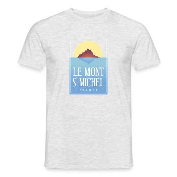 Le Mont St Michel - France - T-shirt homme - gris chiné - Devant - AI Model Male 178 dark (178cm)