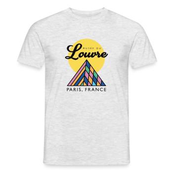 Musee du Louvre - Paris, France - Men's T-Shirt - heather grey - Front - AI Model Male 178 dark (178cm)