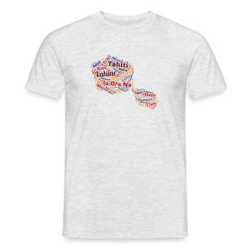 Design island of Tahiti - Men's T-Shirt - heather grey - Front - AI Model Male 178 dark (178cm)