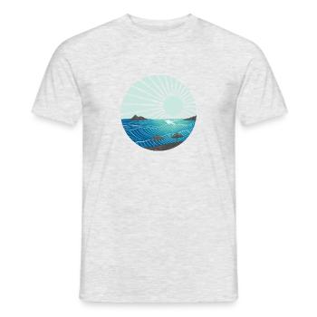 Sunset by the sea - Men's T-Shirt - heather grey - Front - AI Model Male 178 dark (178cm)