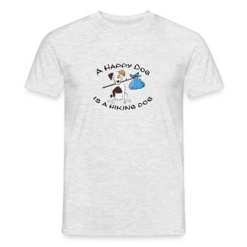 Hiking Dogowner Dog Backpacker Nature Pet Love - Men's T-Shirt - heather grey - Front - AI Model Male 178 dark (178cm)