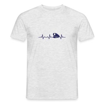 Polizei Herzschlag heartbeat geschenk polizist - Männer T-Shirt - Grau meliert - Vorne - AI Model Male 178 dark (178cm)