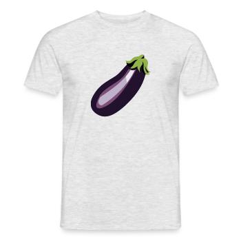 Aubergine - T-shirt homme - gris chiné - Devant - AI Model Male 178 dark (178cm)