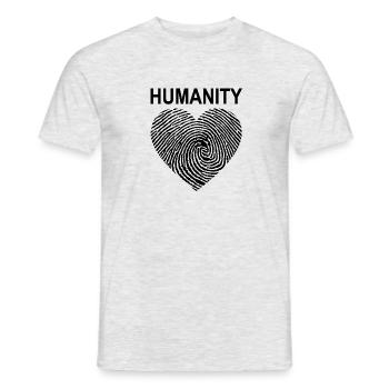 La humanidad humanidad Corazón de la paz Paz - Camiseta hombre - gris jaspeado - delante - AI Model Male 178 dark (178cm)