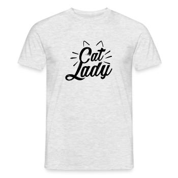 Katzen Dame Geschenk Idee - Männer T-Shirt - Grau meliert - Vorne - AI Model Male 178 dark (178cm)