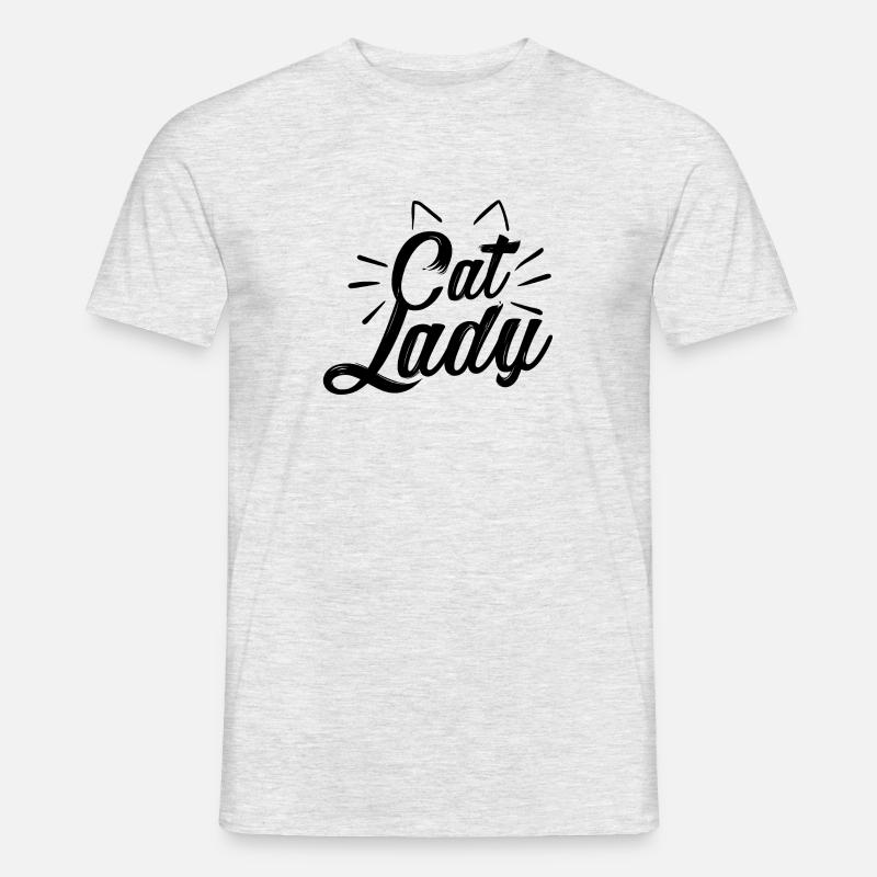 Katzen Dame Geschenk Idee - Männer T-Shirt - Grau meliert
