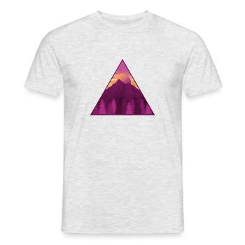 Montagne avant le coucher du soleil et de la forêt - T-shirt homme - gris chiné - Devant - AI Model Male 178 dark (178cm)