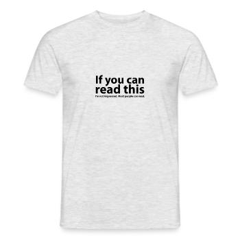 If you can read this - T-shirt homme - gris chiné - Devant - AI Model Male 178 dark (178cm)