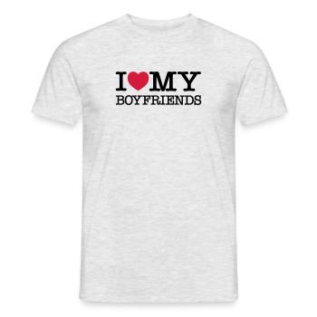 I Love My Boyfriends - Männer T-Shirt - Grau meliert - Vorne - AI Model Male 178 dark (178cm)