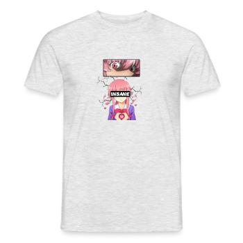 Fille effrayante Mirai Nikki - T-shirt homme - gris chiné - Devant - AI Model Male 178 dark (178cm)