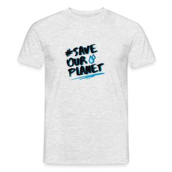 SAVE OUR PLANET - Männer T-Shirt - Grau meliert - Vorne - AI Model Male 178 dark (178cm)