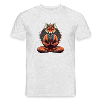 Yoga Master Fox - Men's T-Shirt - heather grey - Front - AI Model Male 178 dark (178cm)