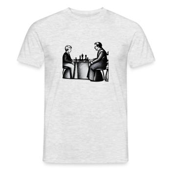 Family Game Chess - Father and Son - Men's T-Shirt - heather grey - Front - AI Model Male 178 dark (178cm)