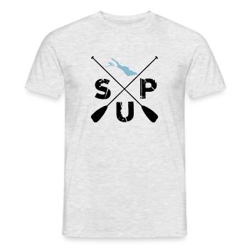 SUP - Männer T-Shirt - Grau meliert - Vorne - AI Model Male 178 dark (178cm)