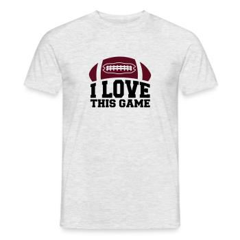 LOVE THIS GAME, le football américain - T-shirt homme - gris chiné - Devant - AI Model Male 178 dark (178cm)