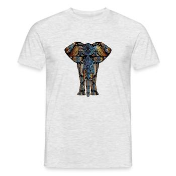 Elephant symbol colorful - Men's T-Shirt - heather grey - Front - AI Model Male 178 dark (178cm)