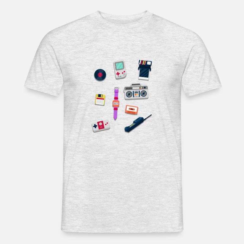 Objects from the 80s - Retro Design - Men’s T-shirt - heather grey