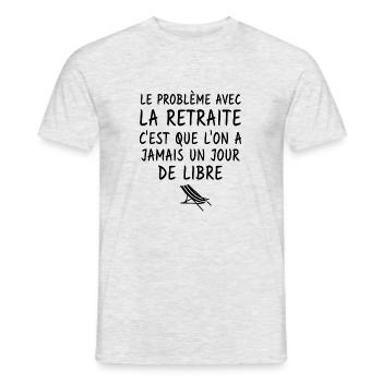 le problème avec la retraite - T-shirt homme - gris chiné - Devant - AI Model Male 178 dark (178cm)