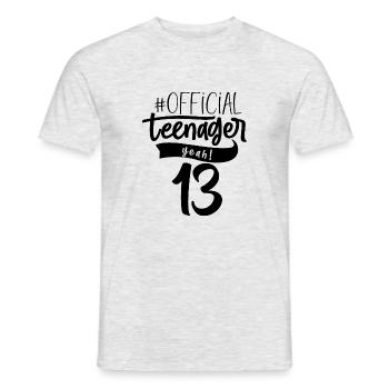 Official Teenager 13th Birthday Gift - Men's T-Shirt - heather grey - Front - AI Model Male 178 dark (178cm)
