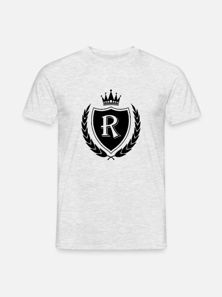 coat of arms R crown - Men's T-Shirt - heather grey